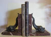 pair of French bronze art deco book ends : mythological dolphins