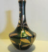 antique art nouveau green with gold paillet aventurine glass Montjoye,