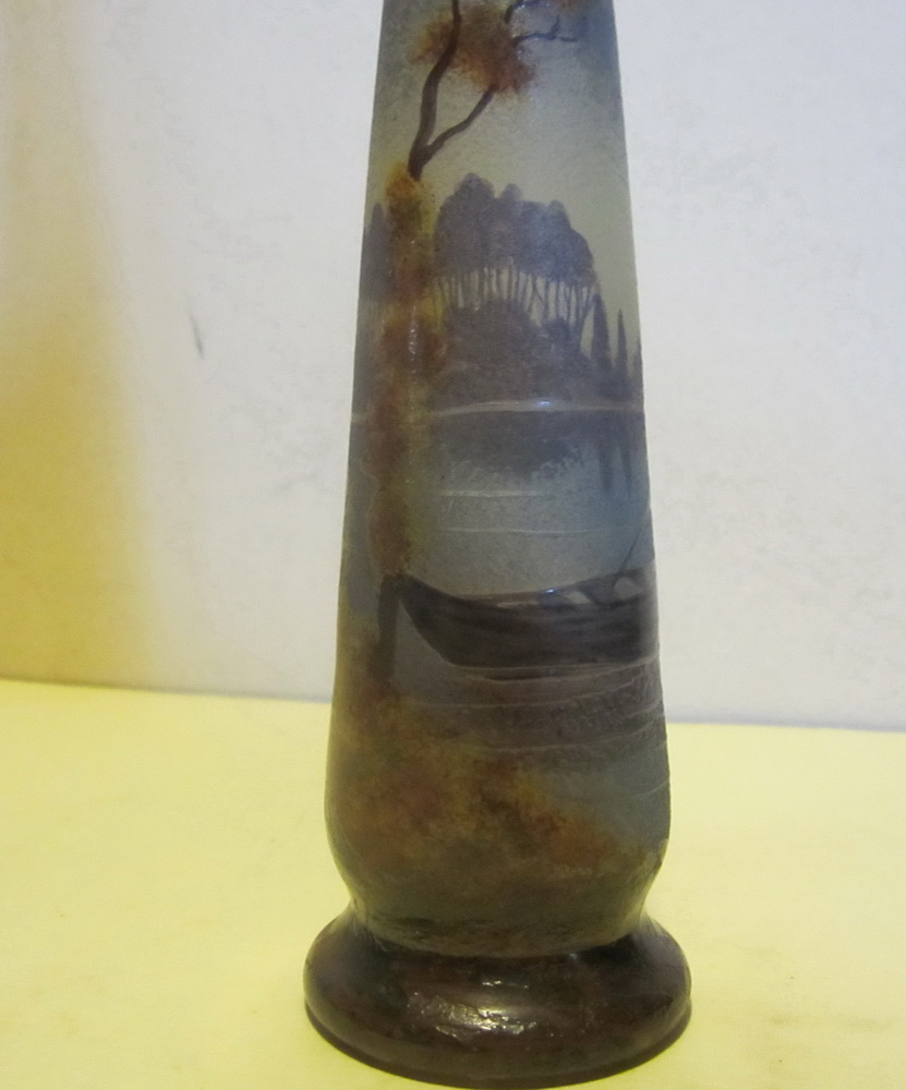 Antique cameo glass vase, by Muller Frres
