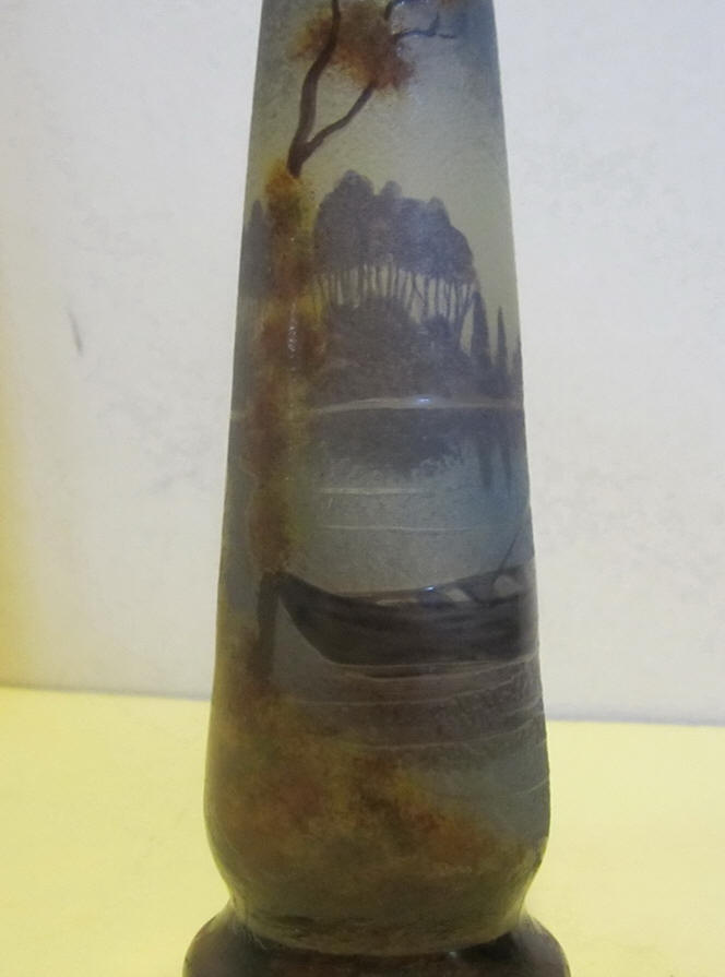 Antique cameo glass vase, by Muller Frres