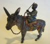 antique Vienna bronze donkey driven by a little boy! cold painted