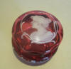 Victorian cranberry red Mary Gregory glass bonbonniere