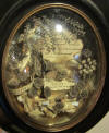 Stunning memento mori, mourning frame with real hair, 17 flowers and weeping willow all in hair!!