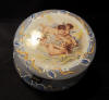 antique glass pill box with a gorgeous enamelled decor of 3 little angels
