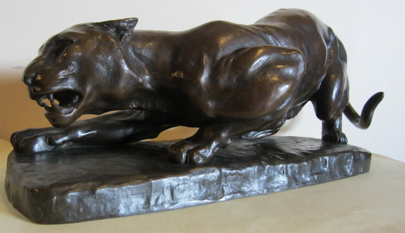 antique bronze panther 