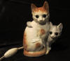 art deco night light cat and kitten, ca 1930