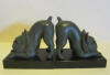 art deco bookends, bull dogs