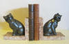 Art deco bookends cats w glass eyes