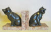 Art deco bookends cats w glass eyes