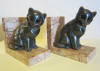 Art deco bookends cats w glass eyes