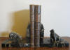 French silver plated BRONZE art deco bookends : cute bears on marble base