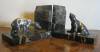 French silver plated BRONZE art deco bookends : cute bears on marble base