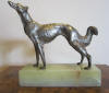  silver plated art deco bronze Barzoi by Louis Carvin