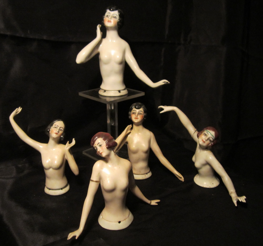 Antique half dolls, garconnes, flappers, Fasold & Stauch, Carl Schneider, ...