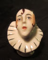 petite porcelain half doll, Pierrot