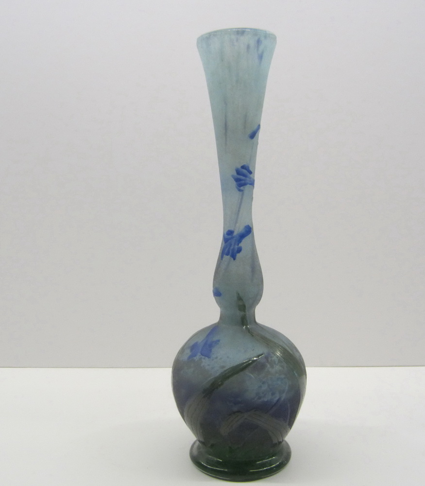 art nouveau mini DAUM NANCY cameo glass floral vase