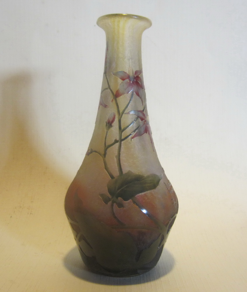 Daum Nancy vase exotic flowers