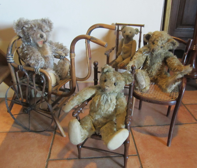 antique doll's chairs and carriage