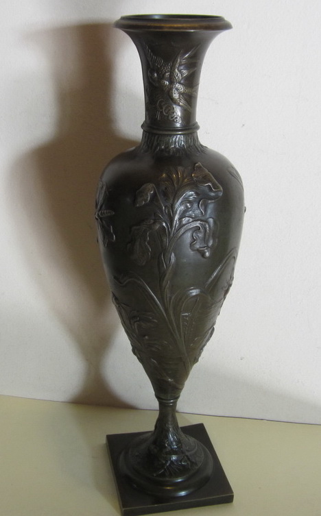  bronze art nouveau vase, by Auguste De Wever