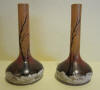 2  miniature Legras landscape vases