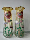 pair Legras enameled vases