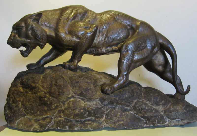 Bronze art deco lioness by James Andrey