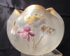 art nouveau enameled rose bowl by Montjoye with violets