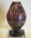 Art nouveau acid etched landscape vase, Muller