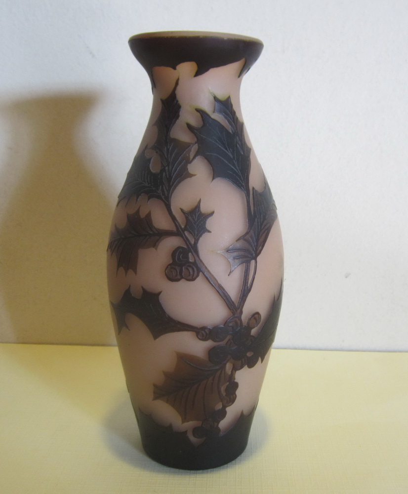  art nouveau acid etched cameo glass vase by Richard