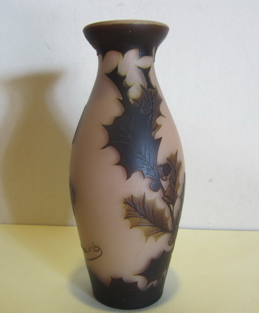  art nouveau acid etched cameo glass vase by Richard
