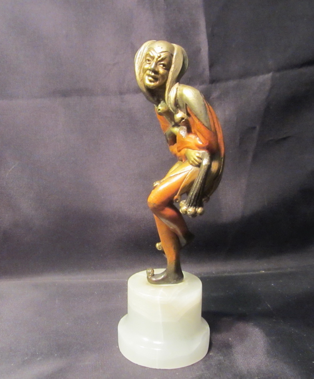 antique bronze by Roland Paris, court jester by Roland Paris