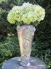 Art nouveau vase with hydrangea in haut relief by Chaumette