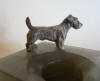 Vienna bronze match holder and striker: terrier on onyx