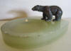 antique Vienna bronze polar bear on onyx pintray