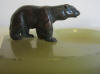 antique Vienna bronze polar bear on onyx pintray