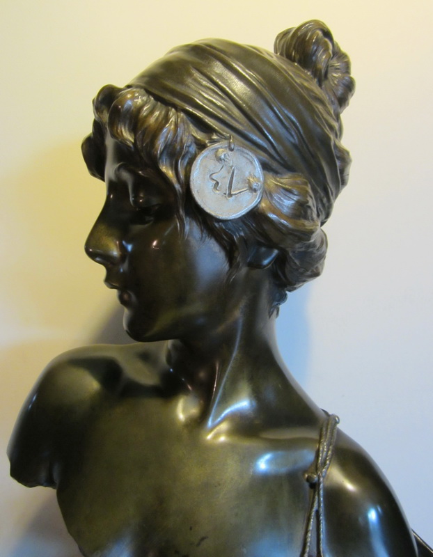  art nouveau bronze bust:  "Tzigane" by Emmanuel Villanis.