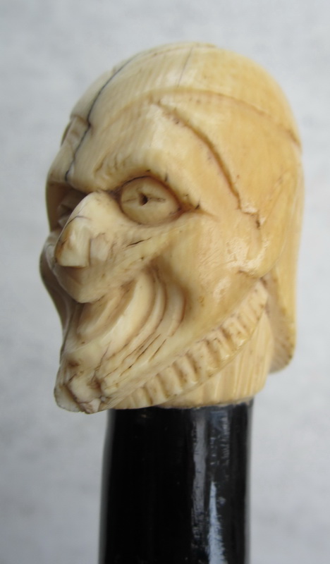 Nice antique walking stick, cane. Ivory head