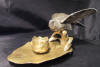 gilt bronze ink-well with silver plated bronze bird on top. Charles Cumberworth 1811 - 1852 