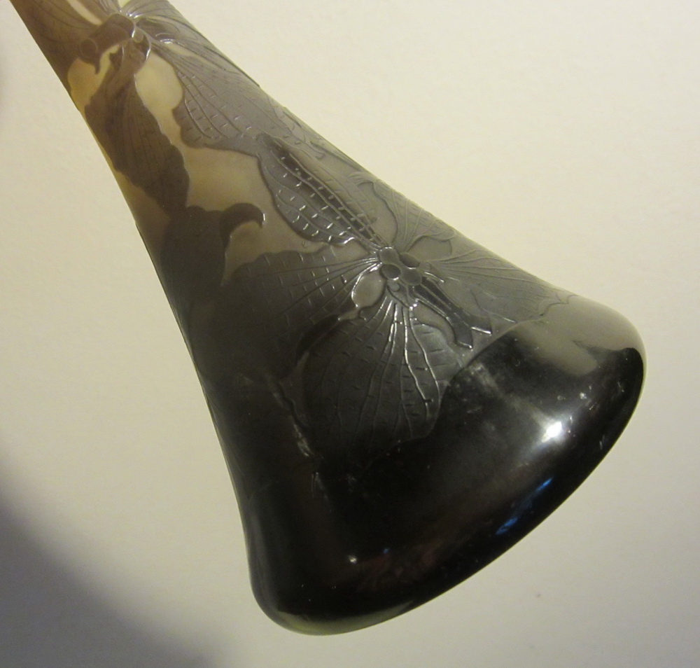 cameo glass French art nouveau soliflore vase, by D'Argental, Paul Nicolas