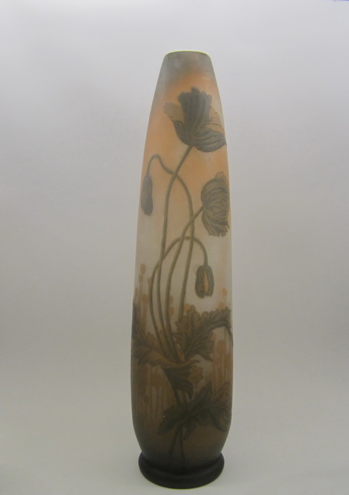  cameo glass French art nouveau vase, by D'Argental, Paul Nicolas, St Louis
