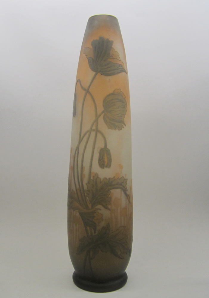  cameo glass French art nouveau vase, by D'Argental, Paul Nicolas, St Louis
