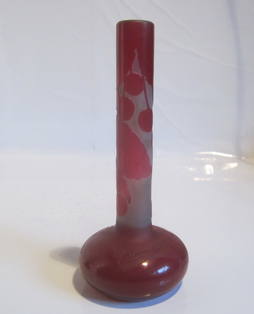 cameo glass French art nouveau vase, by D'Argental, Paul Nicolas, St Louis