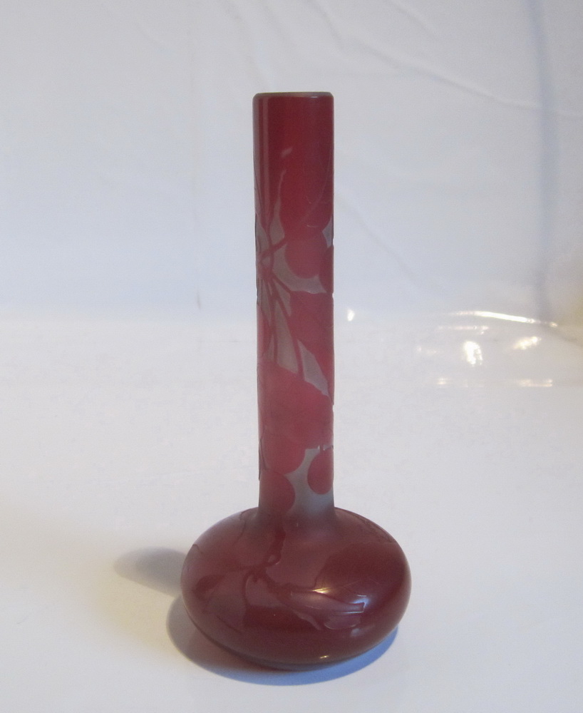cameo glass French art nouveau vase, by D'Argental, Paul Nicolas, St Louis