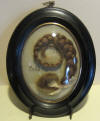 memento mori, mourning frame with hairwork human hair 