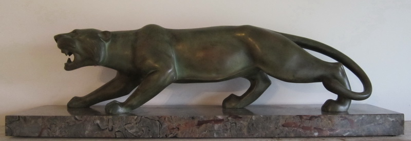 art deco bronze panther by Brault