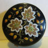antique glass pill box, decorated with an enameled design!