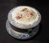 antique glass pill box with a gorgeous enamelled decor of 3 little angels