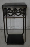 art deco table in wrought iron with 2 wooden tablets