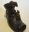 Victorian terra cotta old shoe with mice! 