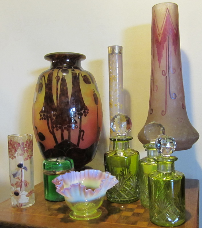 Legras, Le Verre Francais, Val St Lambert, vaseline glass